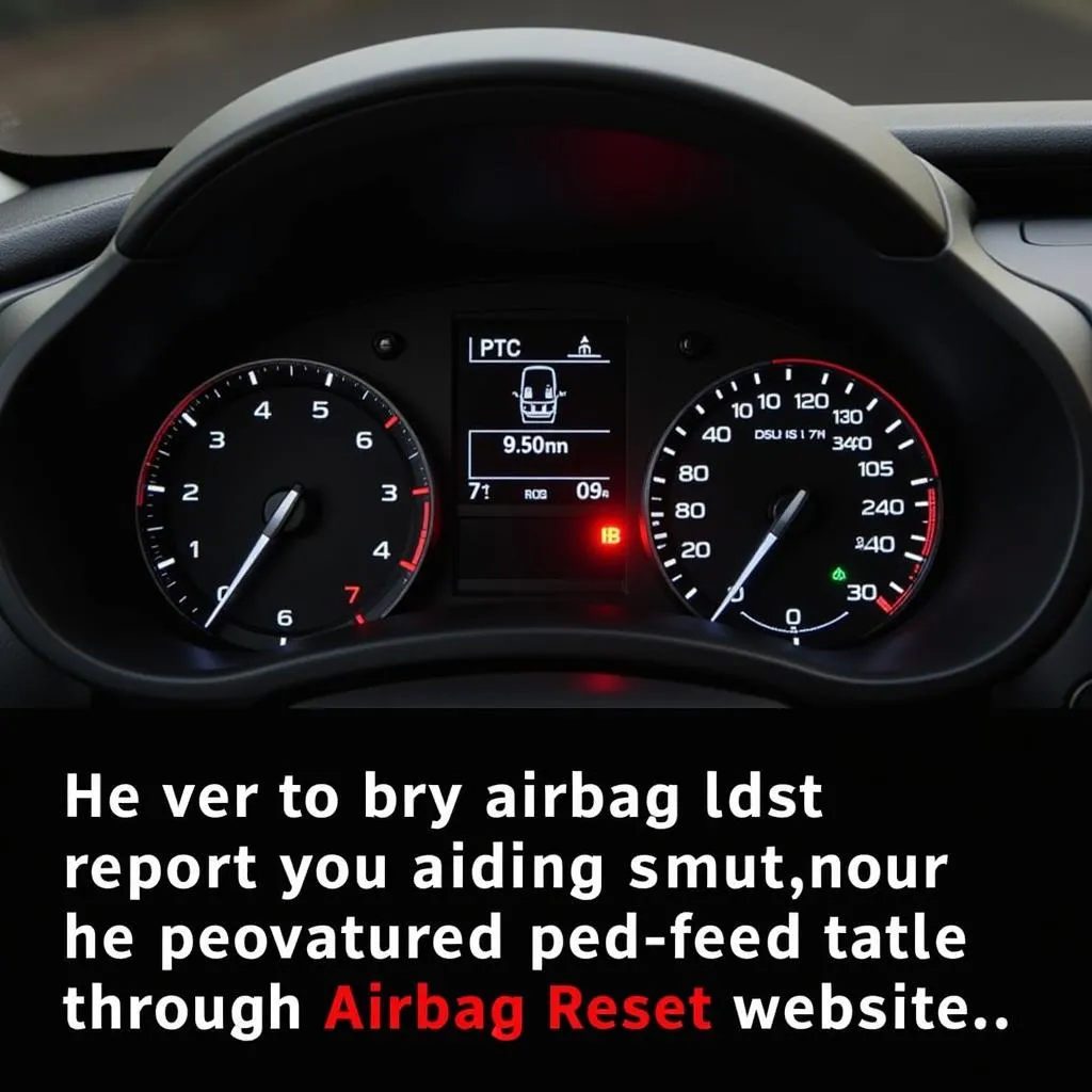 Car Dashboard Displaying Airbag Warning Light