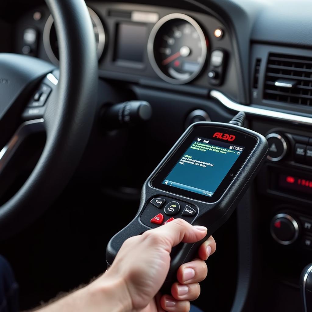 ALDL Scan Tool Connected to a Car's Diagnostic Port