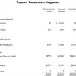 Example of a car loan amortization sheet