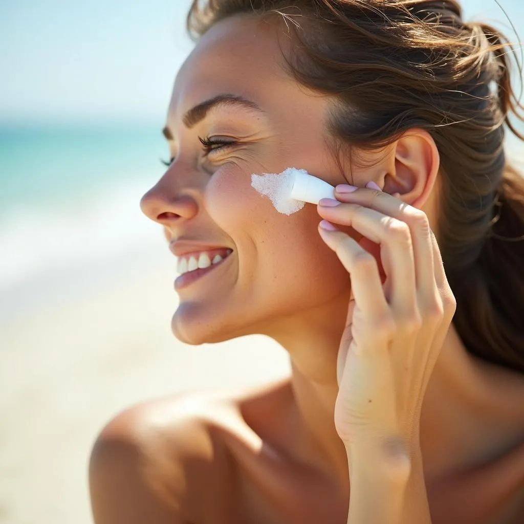 Applying Sunscreen for Anti-Aging