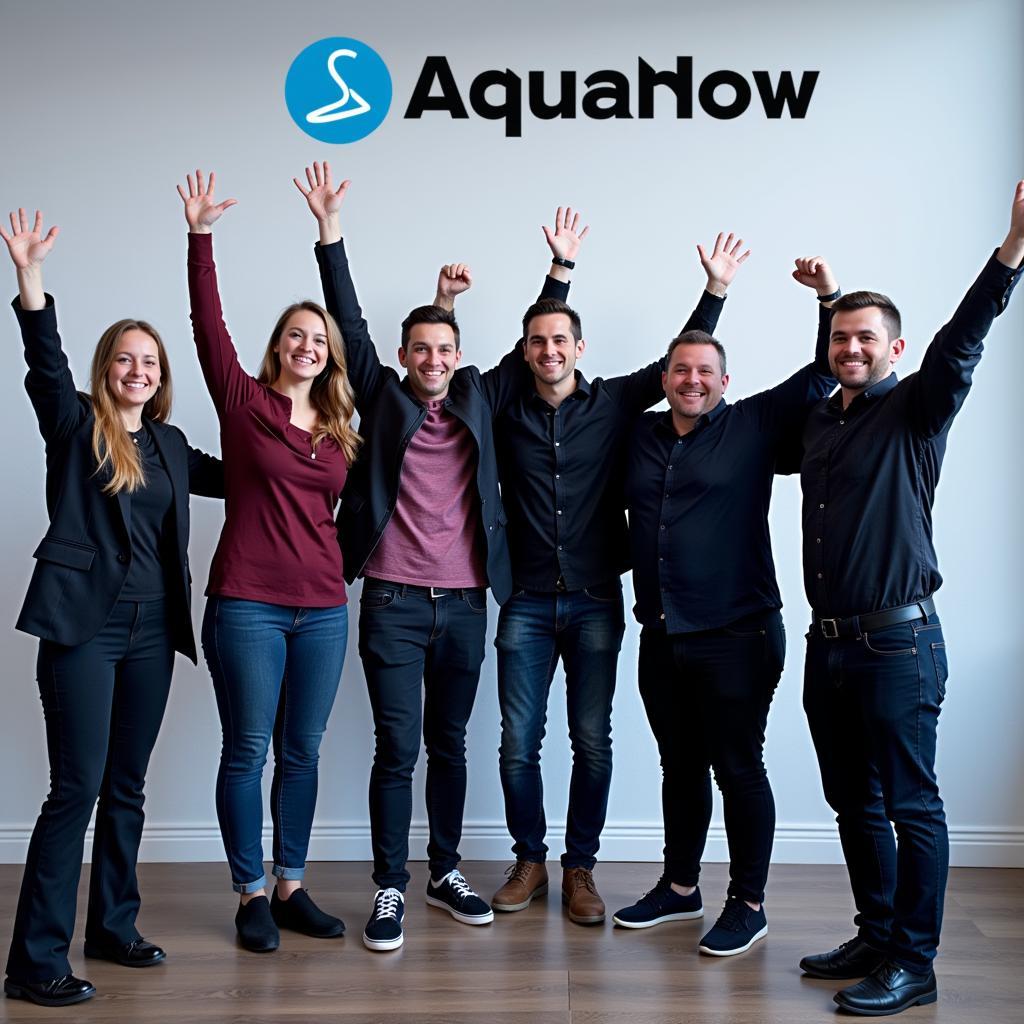 Aquanow Team Celebrating Success: Achieving Milestones Together