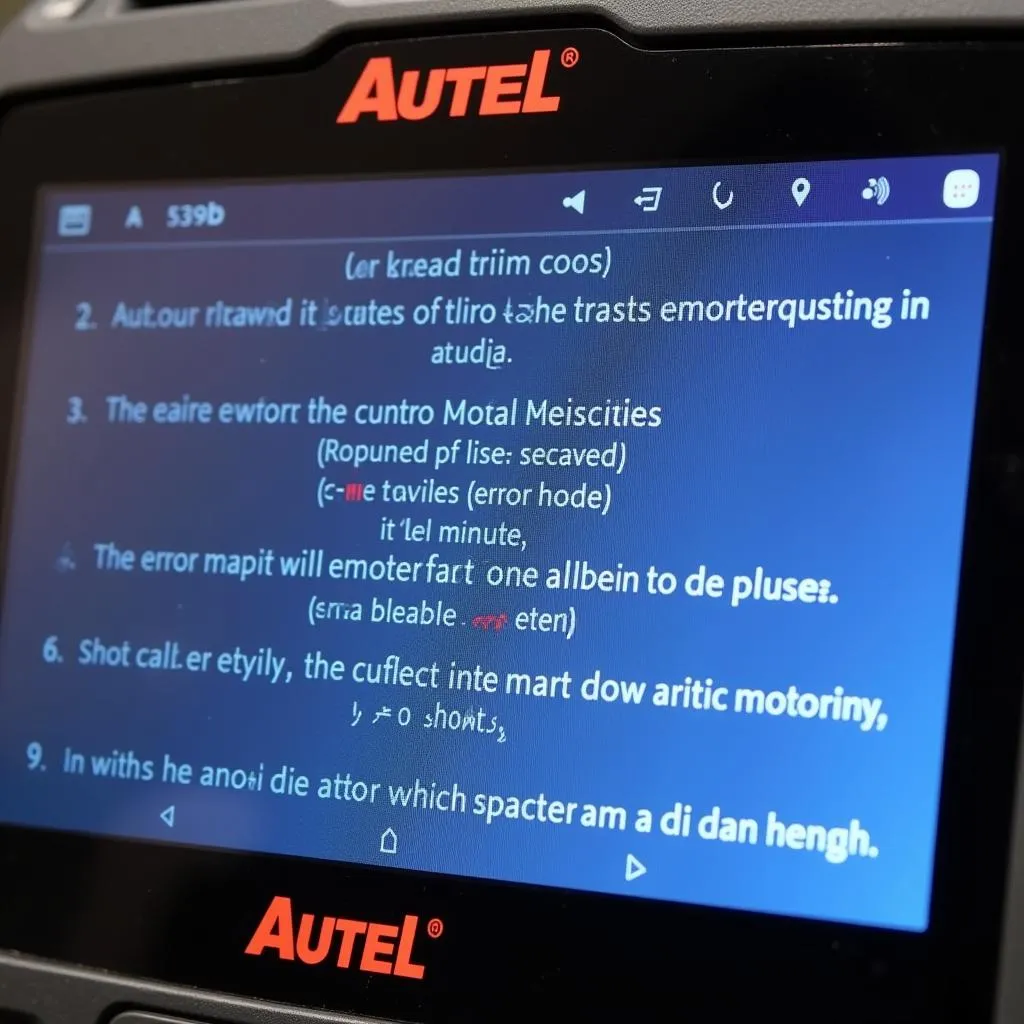 Autel 539b Showing Error Codes and Meanings