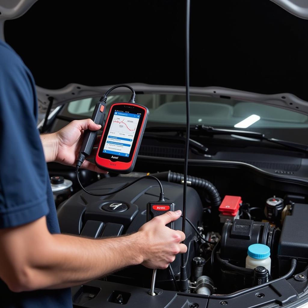 Autel 640t Diagnostic Tool in Use