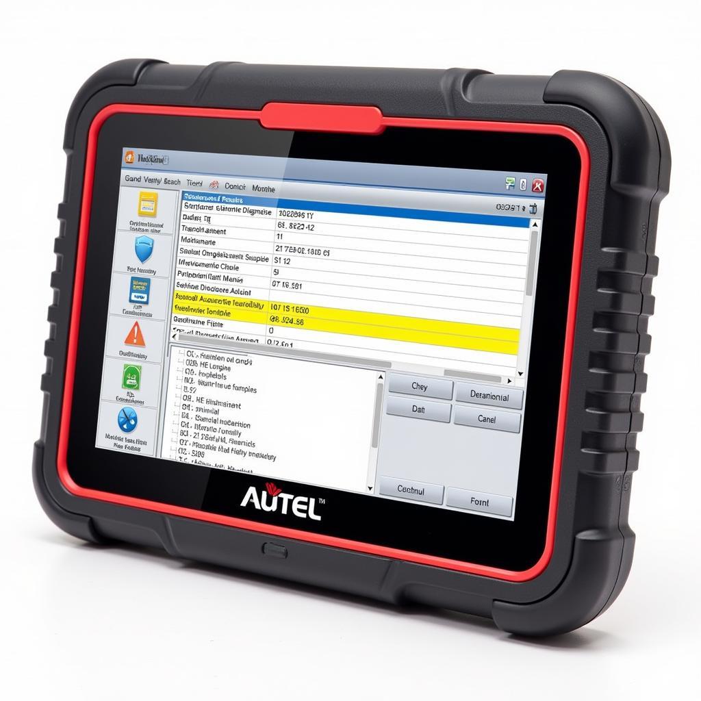 Autel 640T displaying diagnostic results on its screen