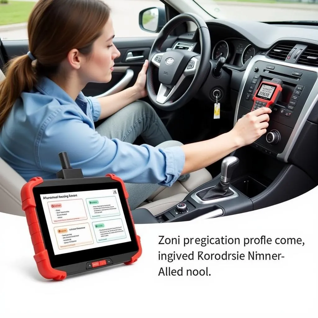 Autel AL301 being used to diagnose car problems by a car owner