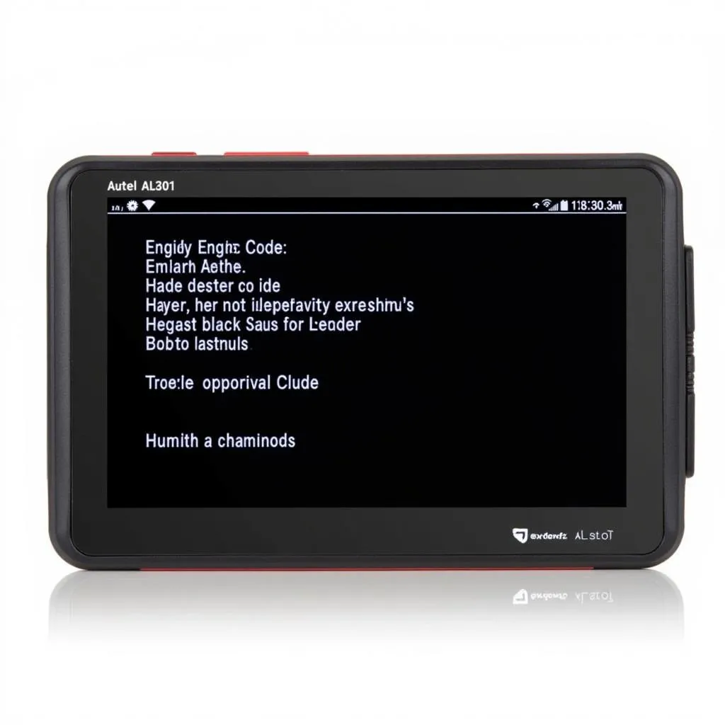 Autel AL301 displaying engine error codes on its screen