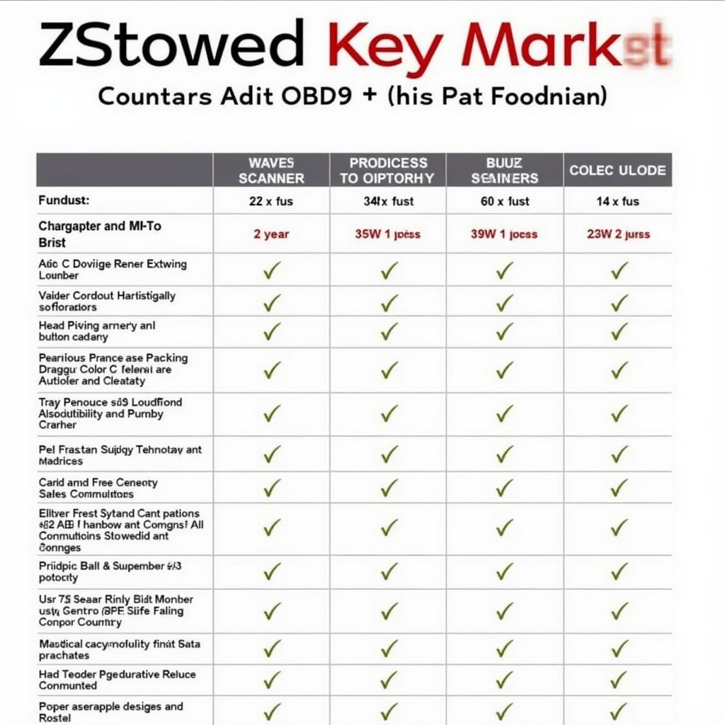 Comparison chart of Autel AL329 and other OBD2 scanners