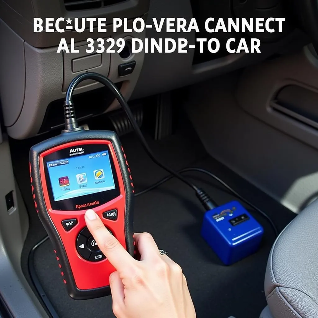 Autel AL329 Connected to Car OBD2 Port