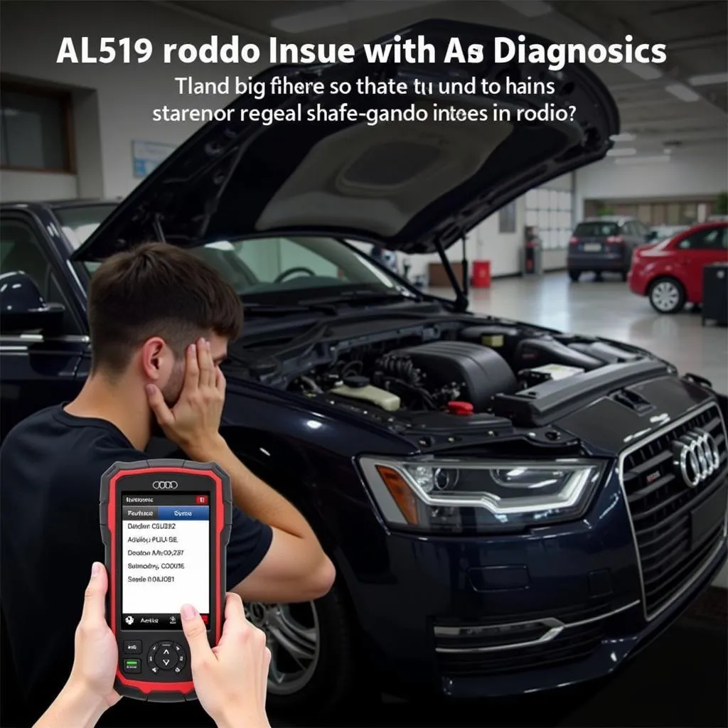 Mechanic using the Autel AL519 to diagnose an Audi