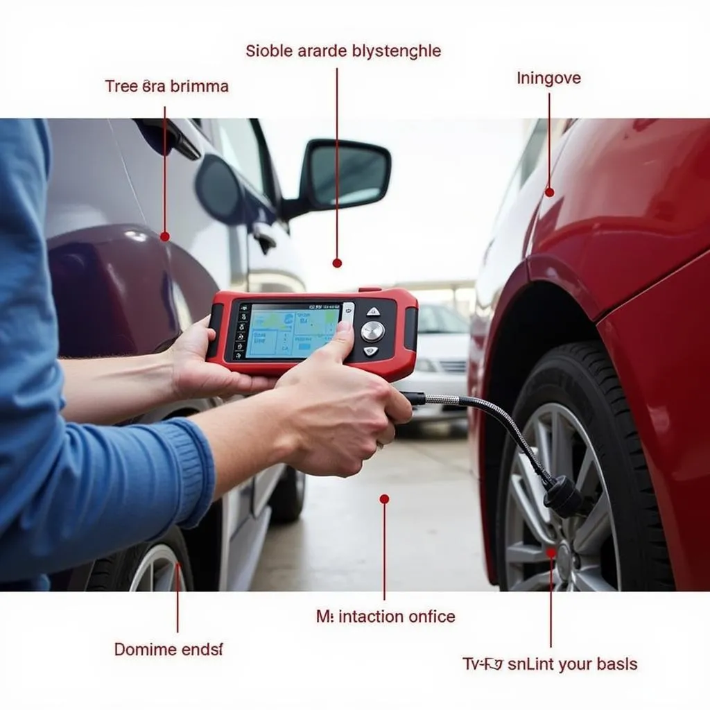 Autel AL519 OBD2 Scanner connected to a car's OBD2 port