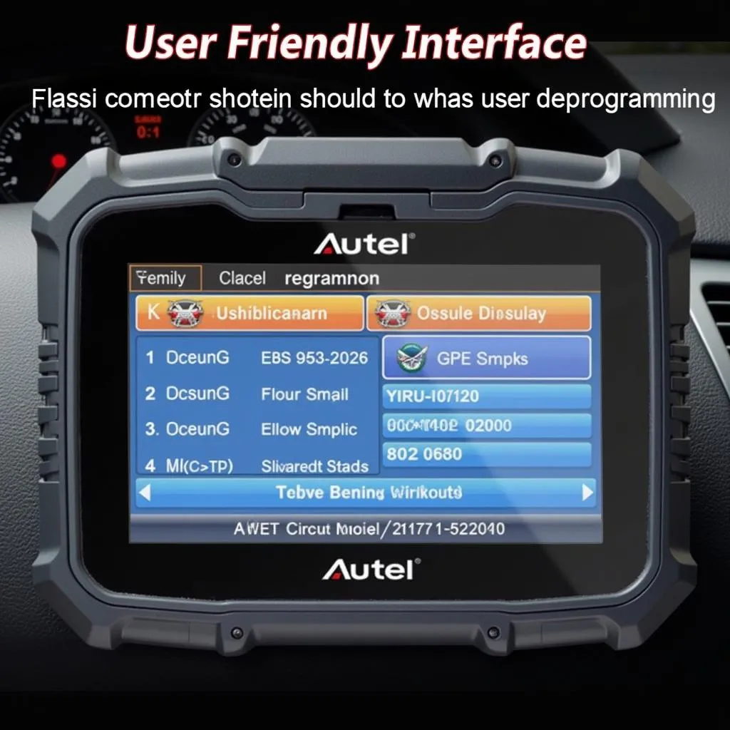 Autel Diagnostic Scanner Interface