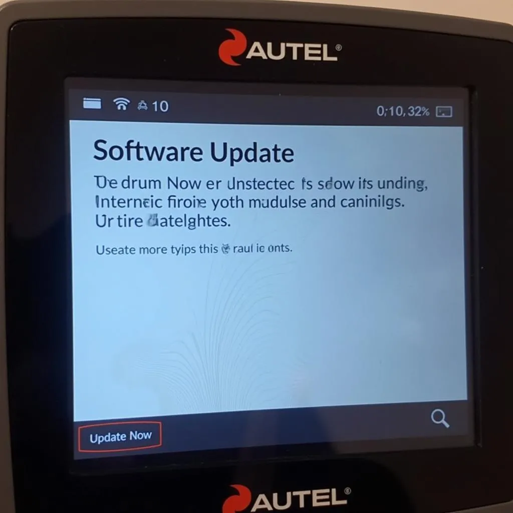 Autel diagnostic tool software update notification