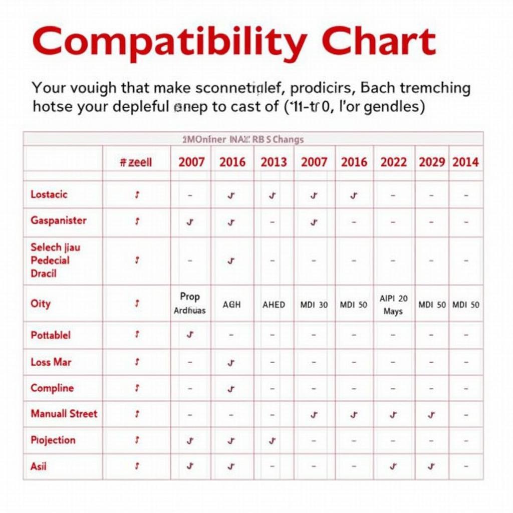 Autel DS708 Compatibility Chart