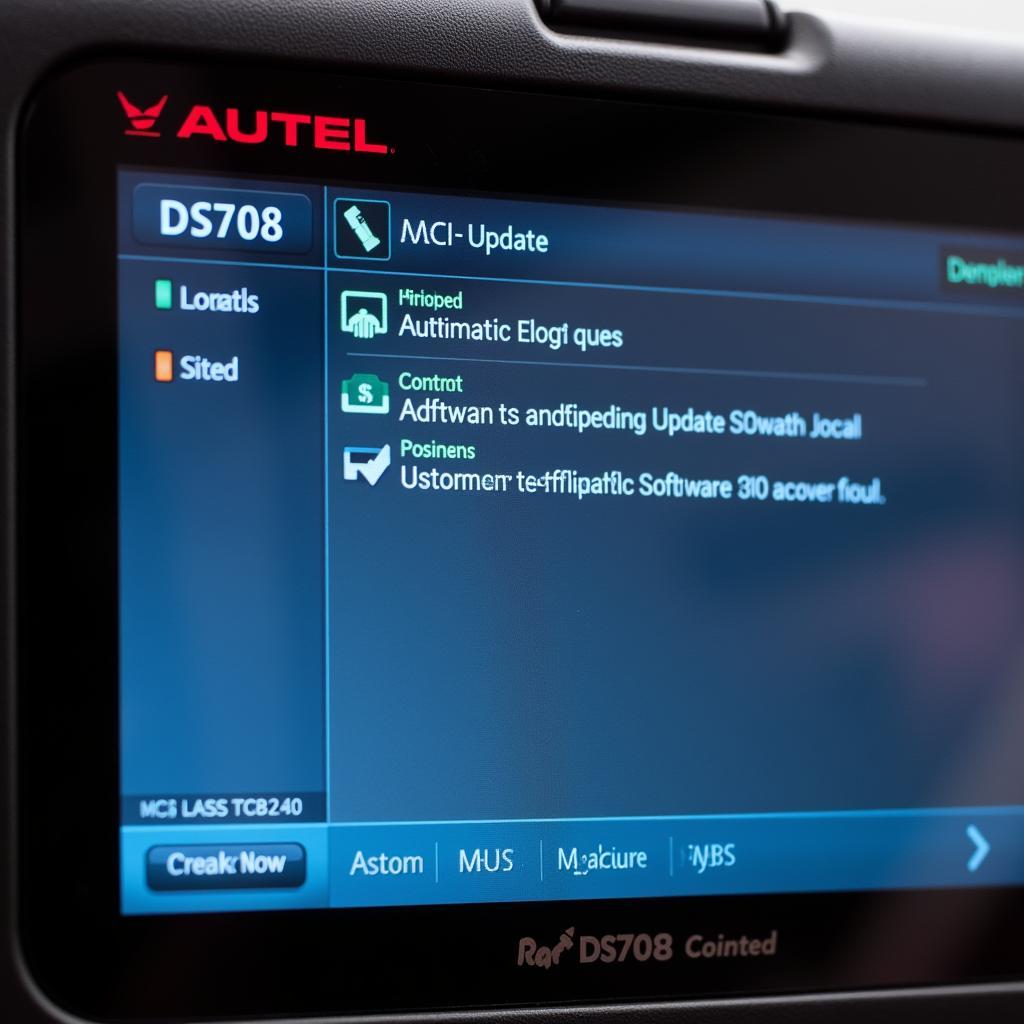 Autel DS708 Update Screen