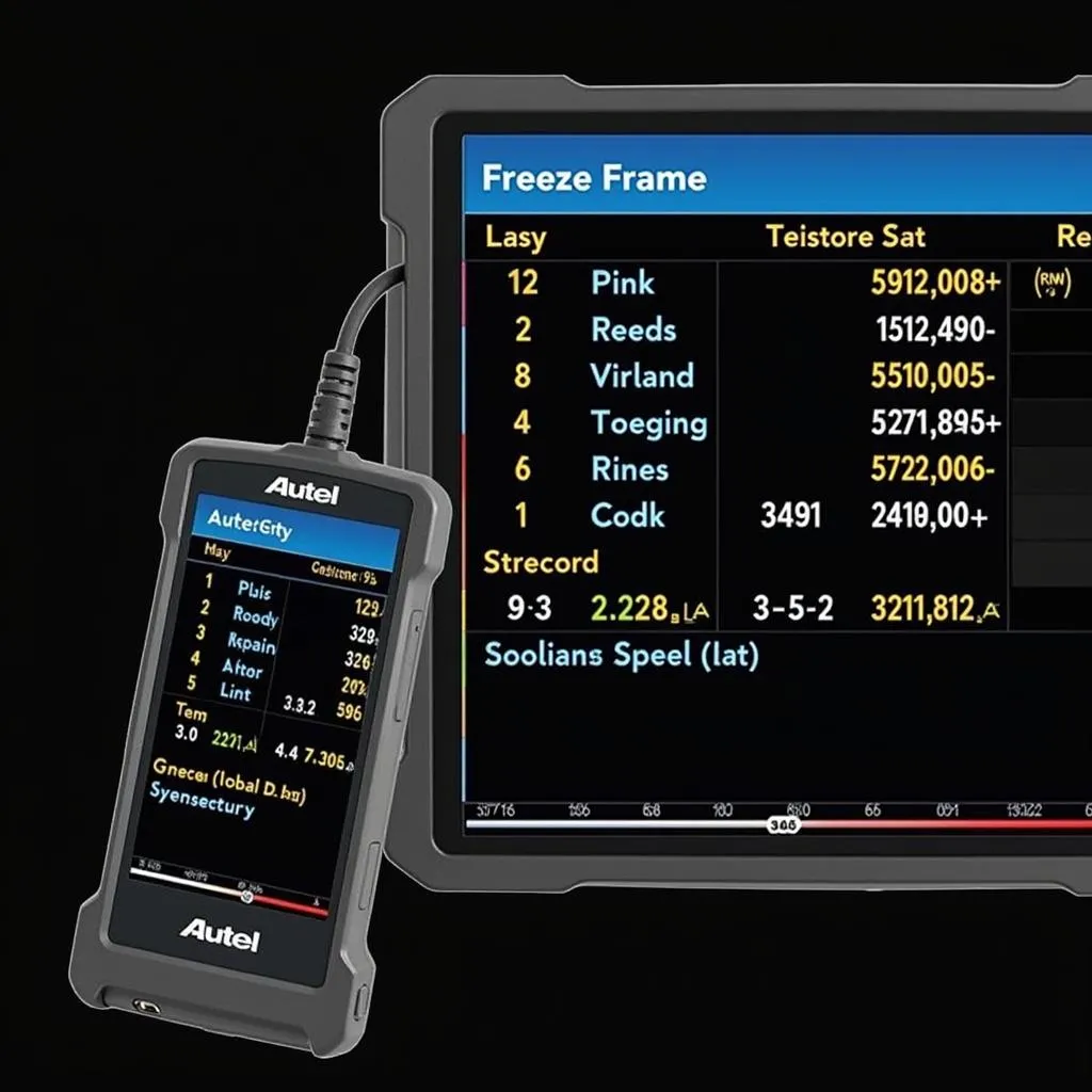 Autel Scanner Displaying Freeze Frame Data