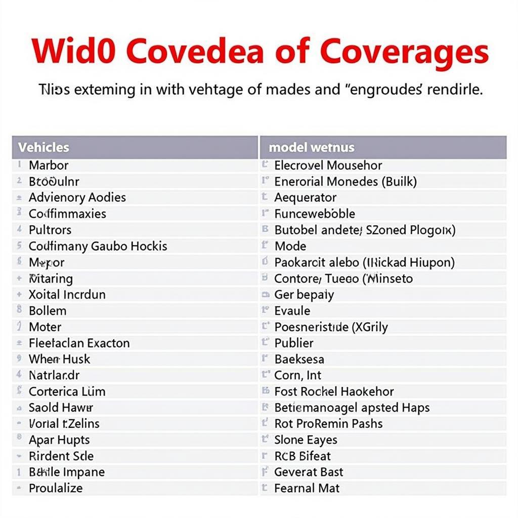 Autel IM808 Vehicle Coverage List