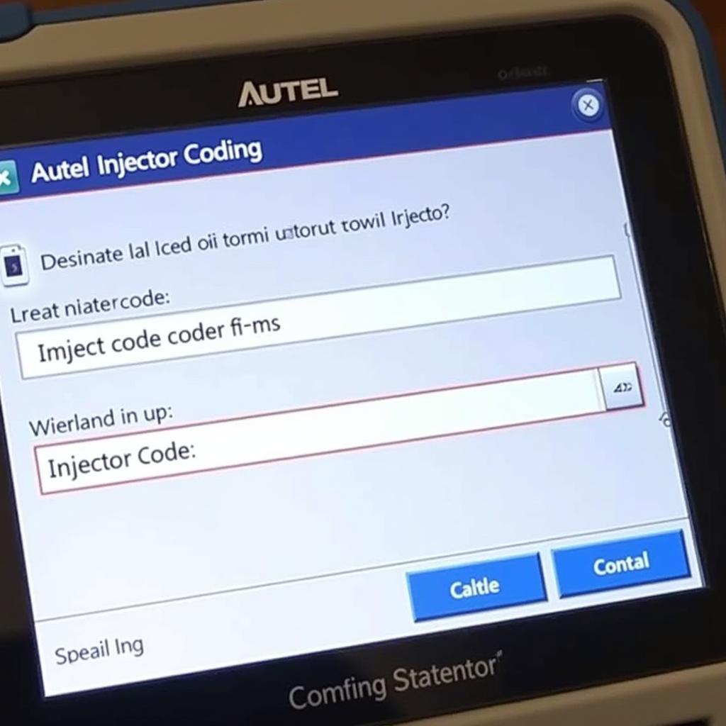 Autel Injector Coding Software Interface