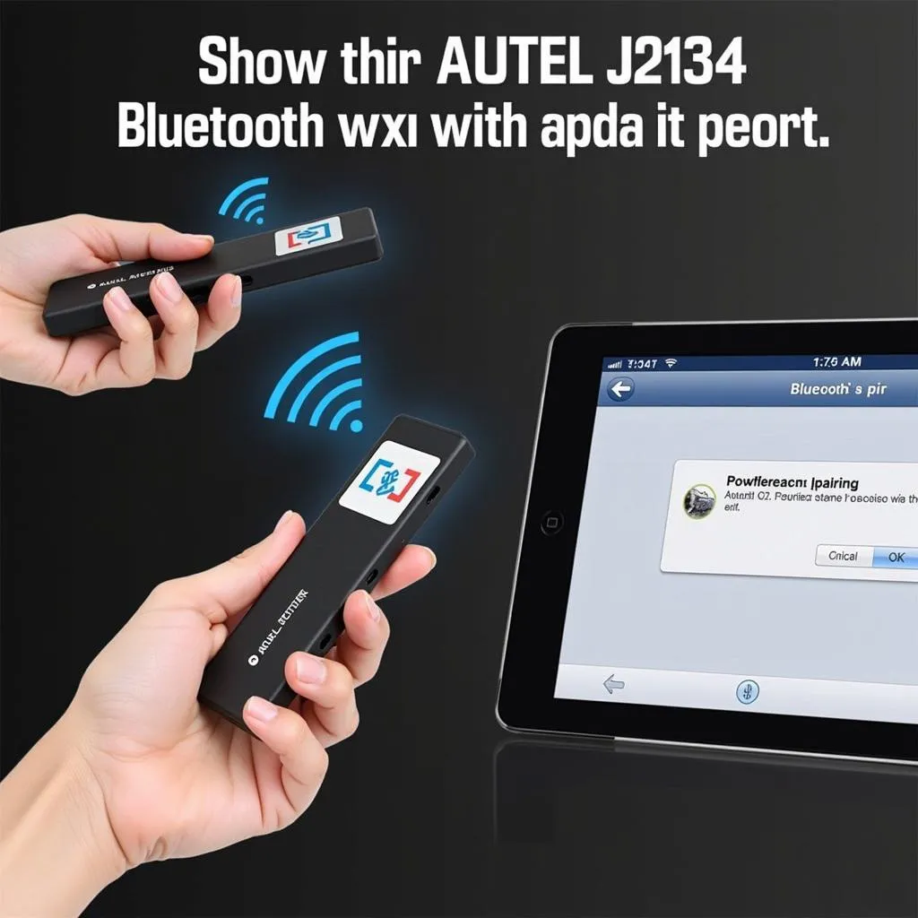 Autel J2534 device being paired with a tablet via Bluetooth