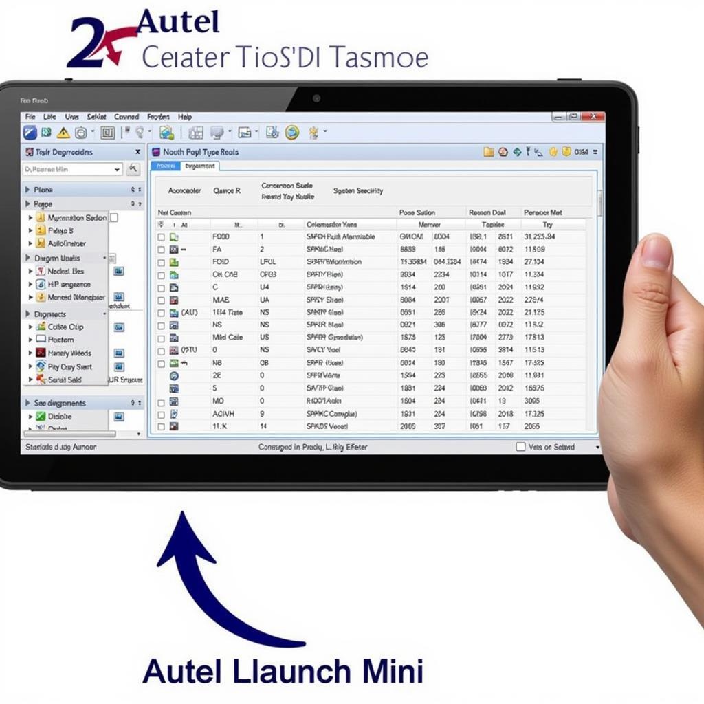 Autel Launch Mini Software Interface Display