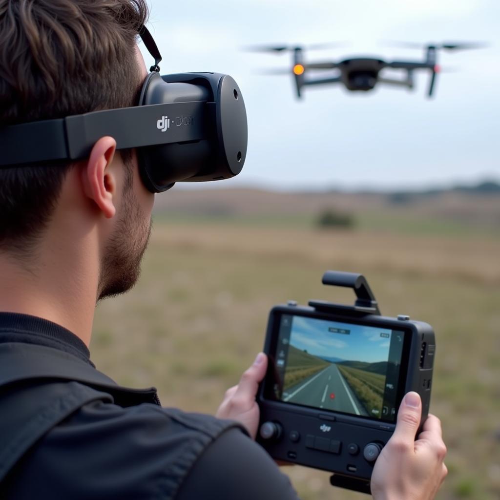 Autel Live Deck and DJI Goggles in Use During Flight