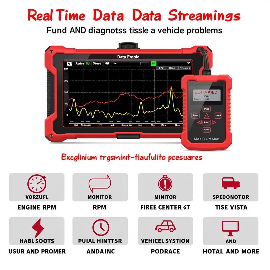 Autel MaxiCOM MK906 live data stream on screen