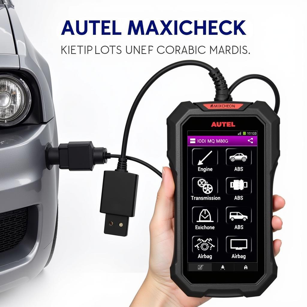 Autel MaxiCheck MX808s performing full system diagnostics on a vehicle