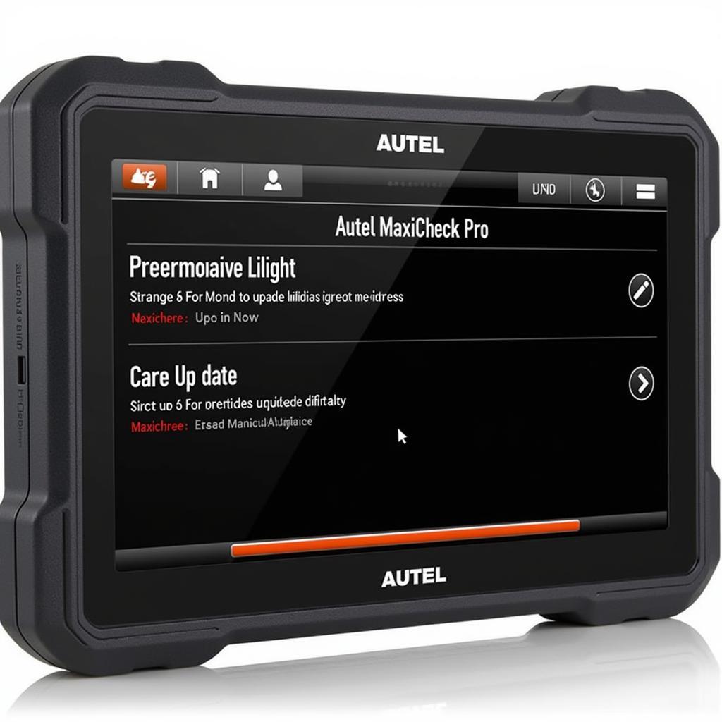 Autel MaxiCheck Pro Update Screen