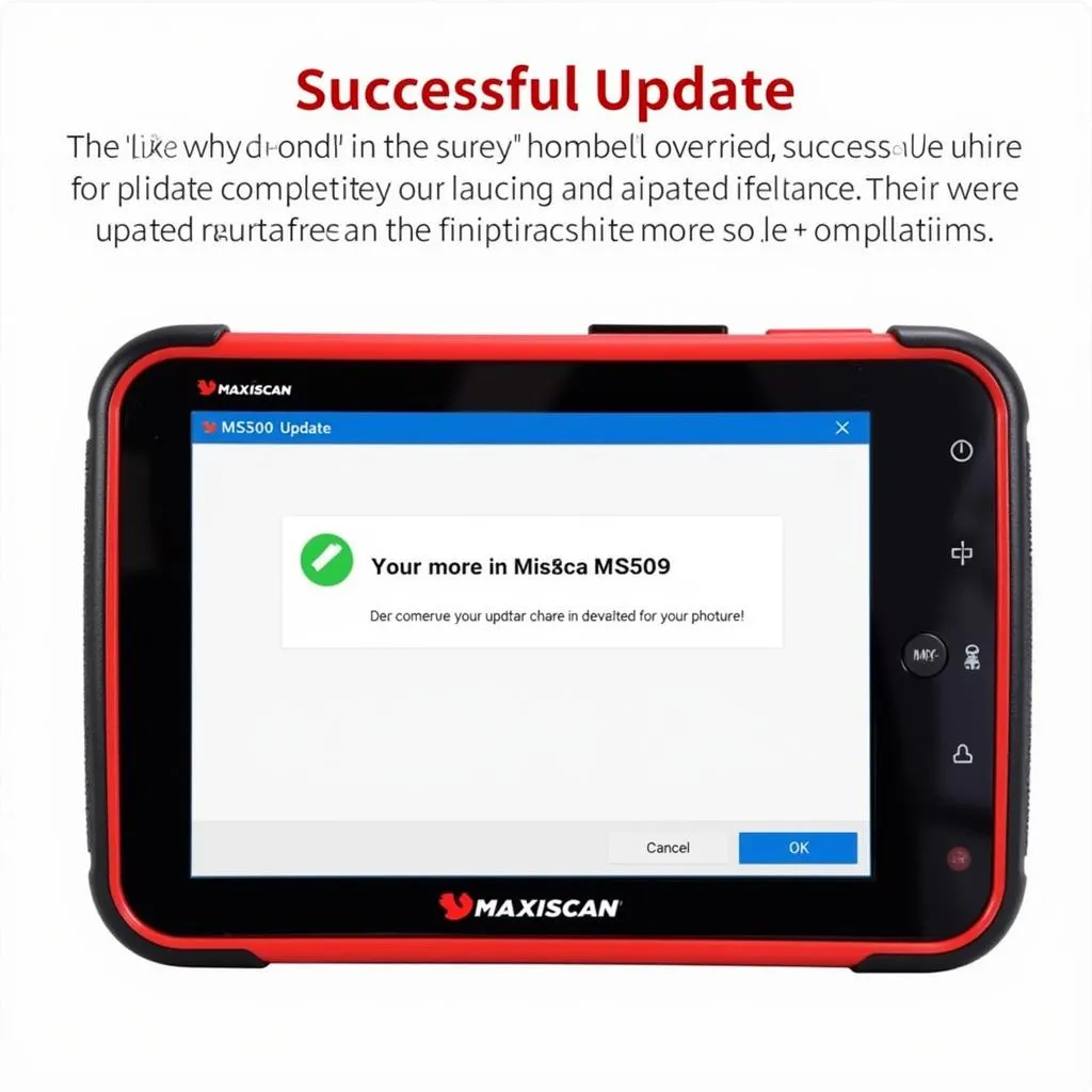 Autel MaxiScan MS509 successful update notification