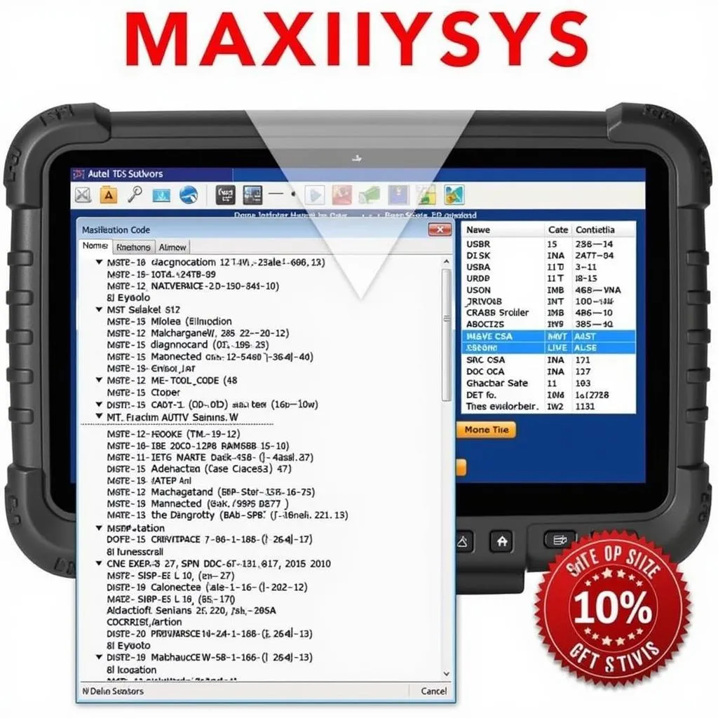 Autel MaxiSys Elite displaying diagnostic trouble codes and live data