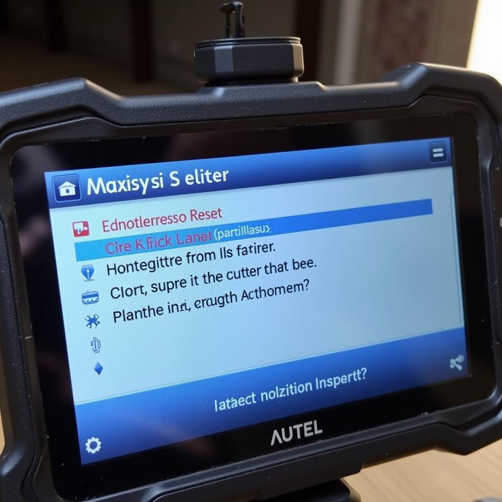 Autel MaxiSys Elite Factory Reset: Navigating the Reset Menu