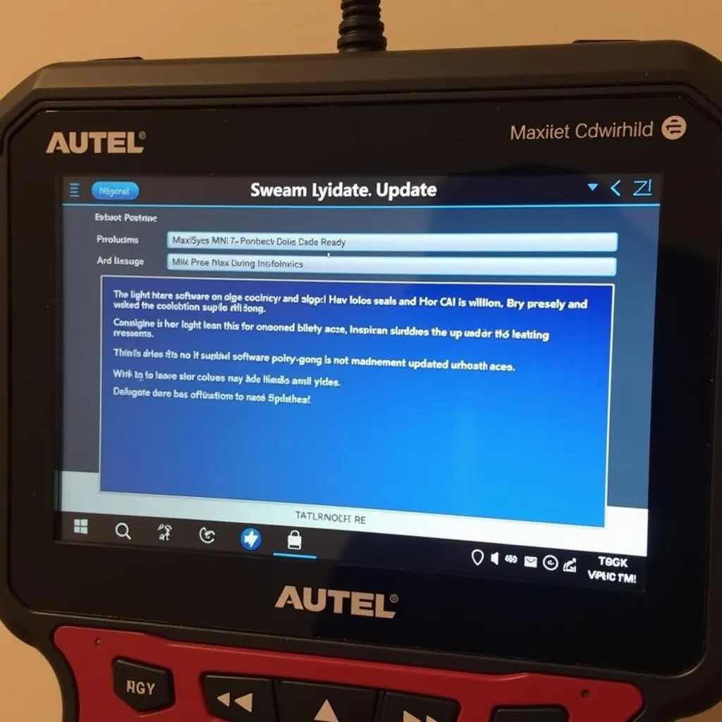 Autel MaxiSys Mini update process displayed on screen