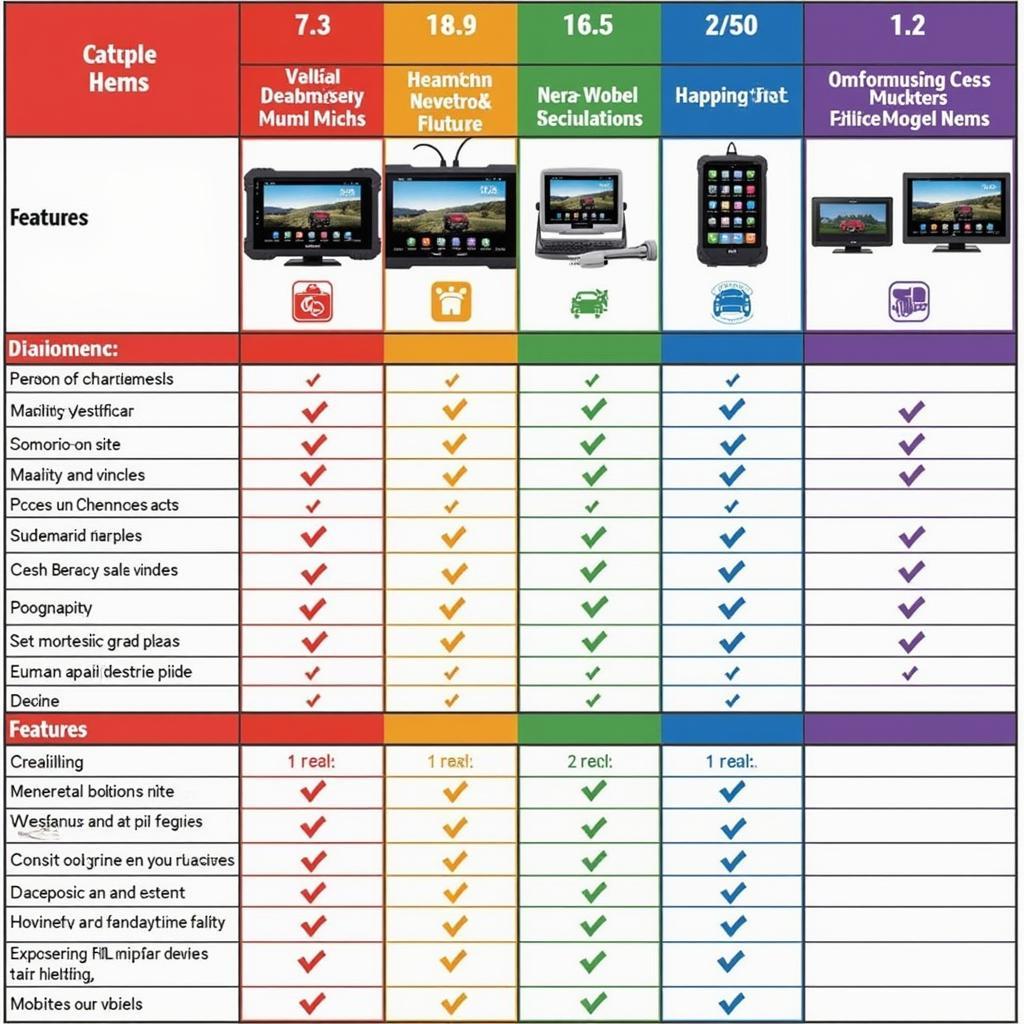 Autel Maxisys Model Comparison Chart