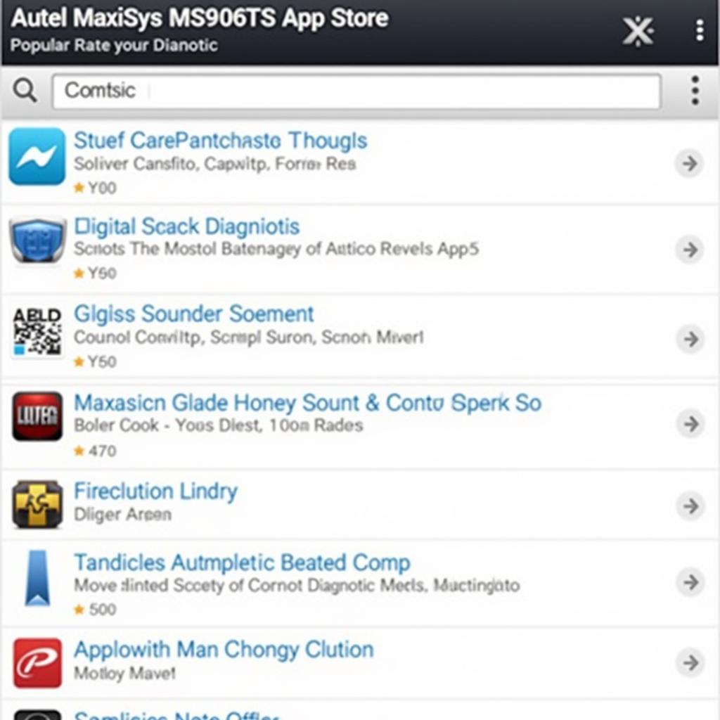 Autel MaxiSys MS906TS App Store Popular Apps