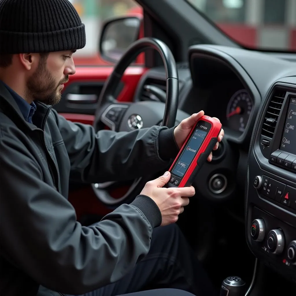 Mechanic Using Autel MaxiSYS MS908S Pro for Bi-Directional Control