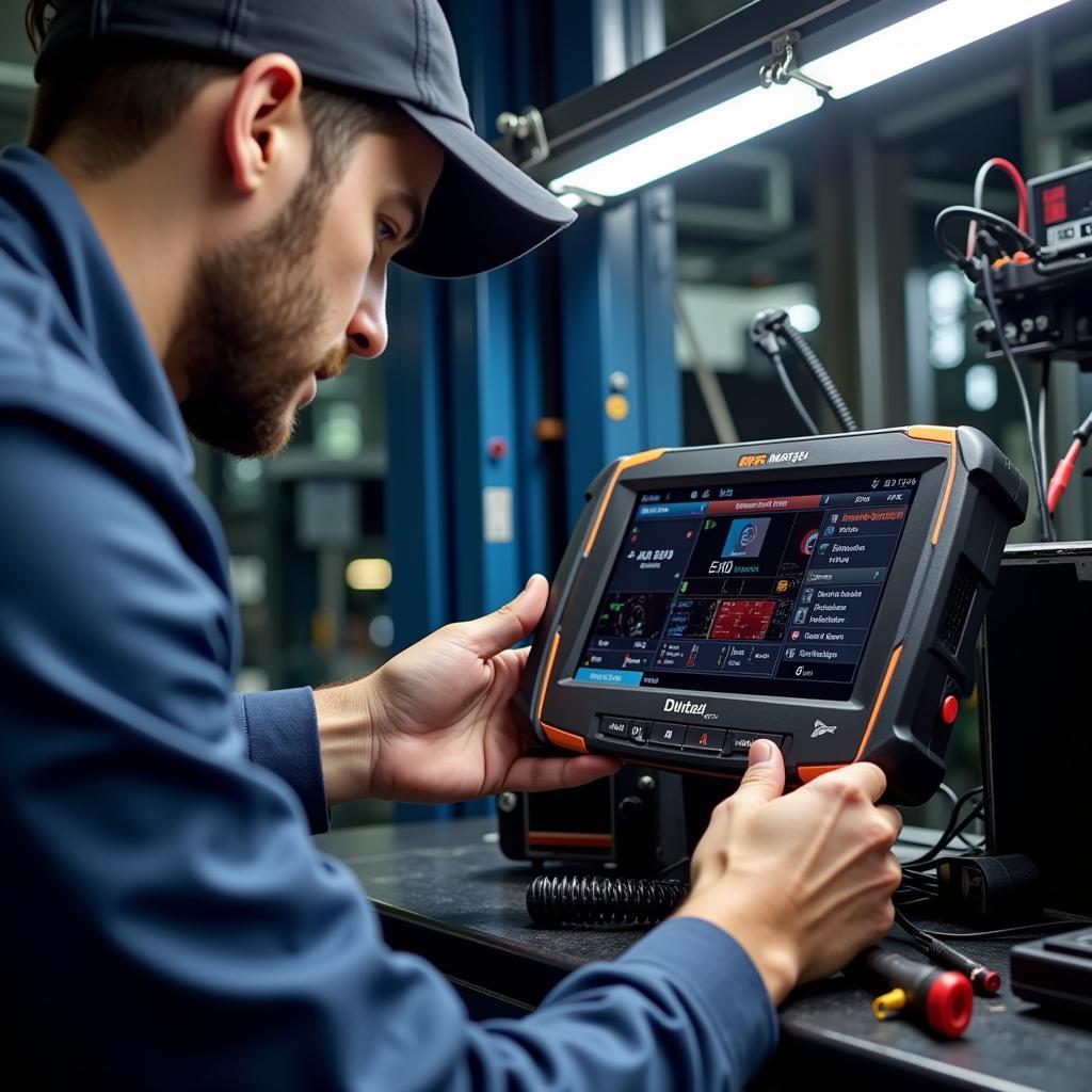 Autel Maxisys Repair Technician at Work