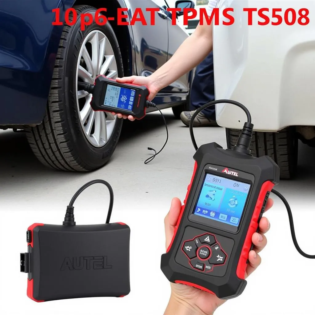 Autel MaxiTPMS TS508 TPMS Diagnostic Tool with car