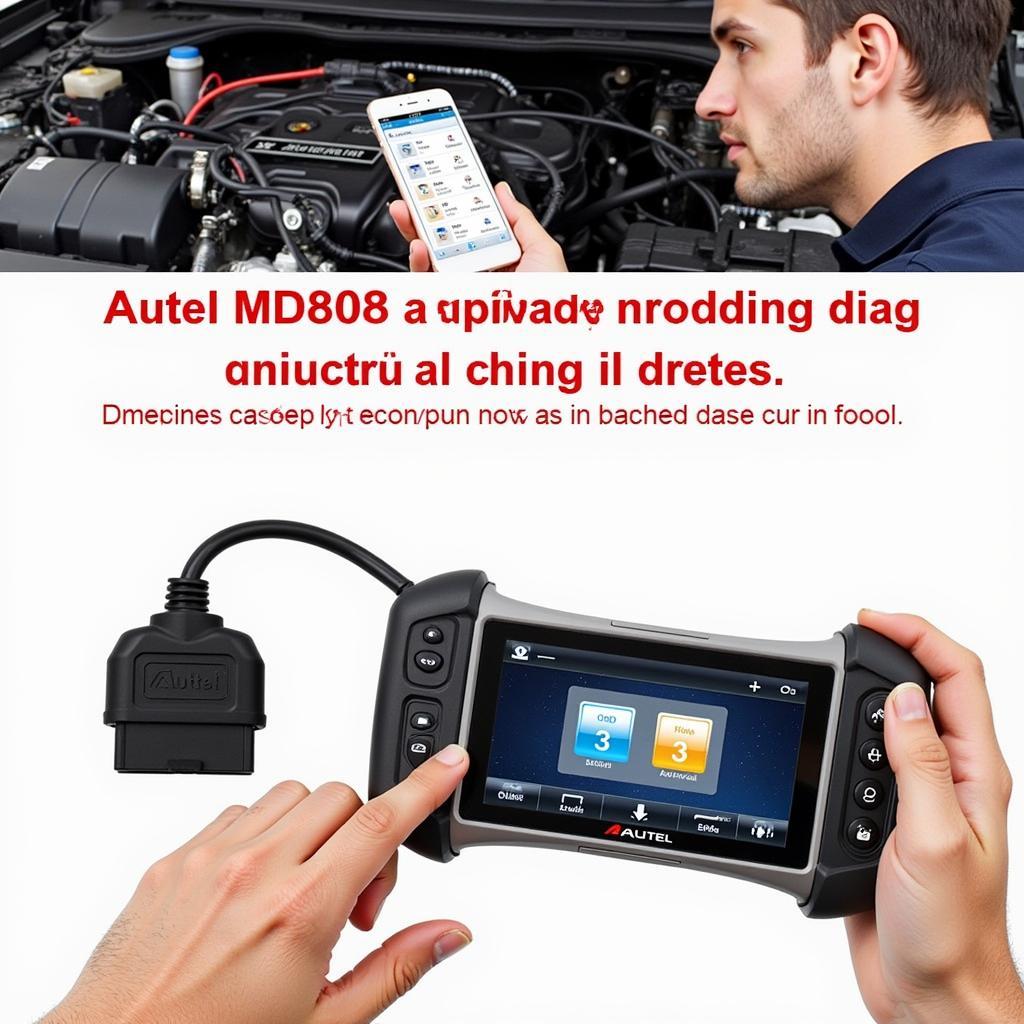 Autel MD808 Performing Diagnostics on a Car