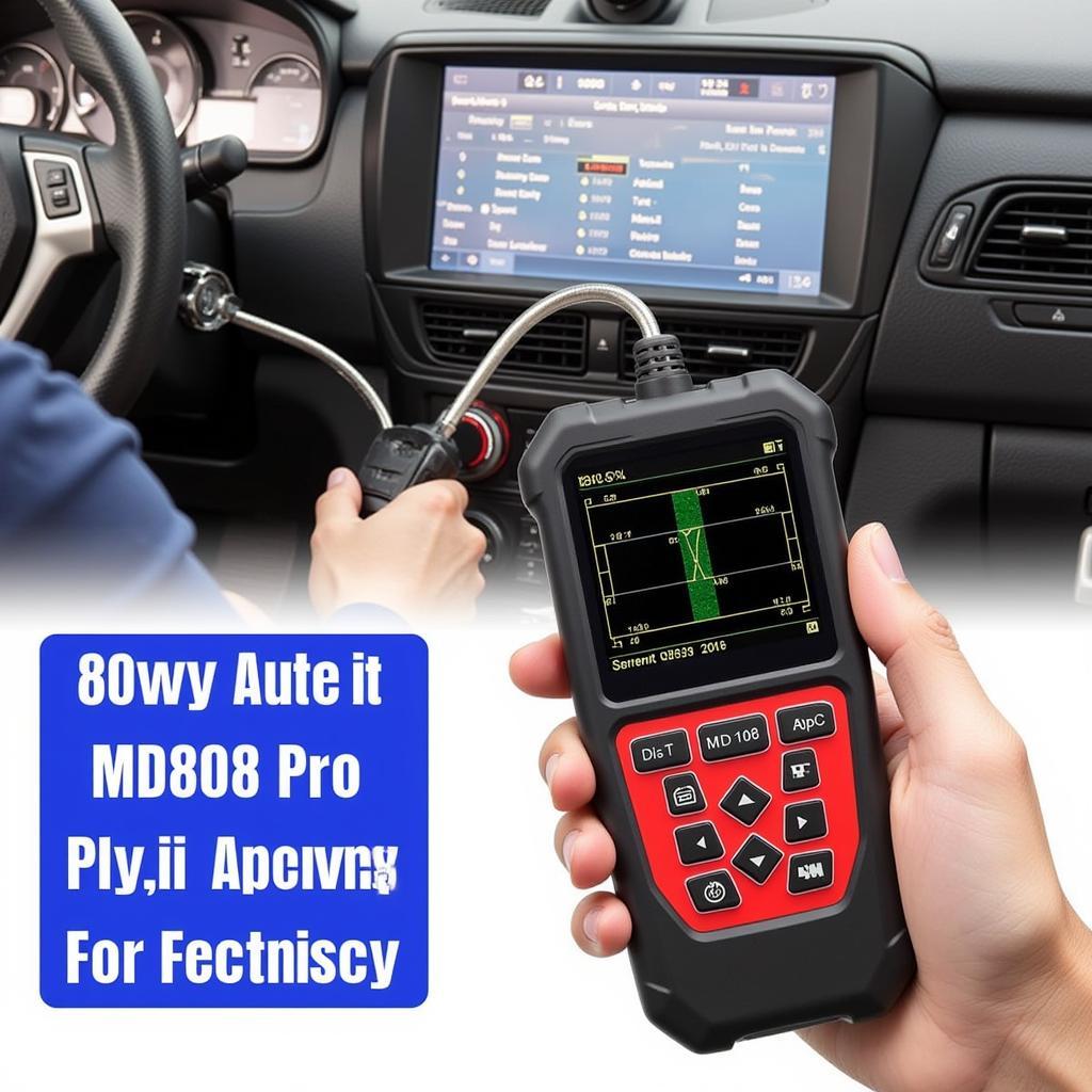 Autel MD808 Pro Performing Diagnostics on a Car