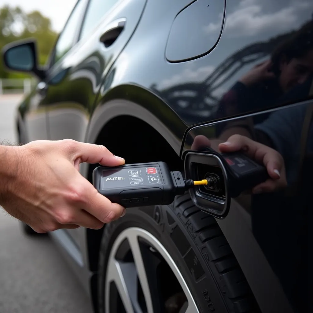 Autel ML519 connected to car OBD2 port