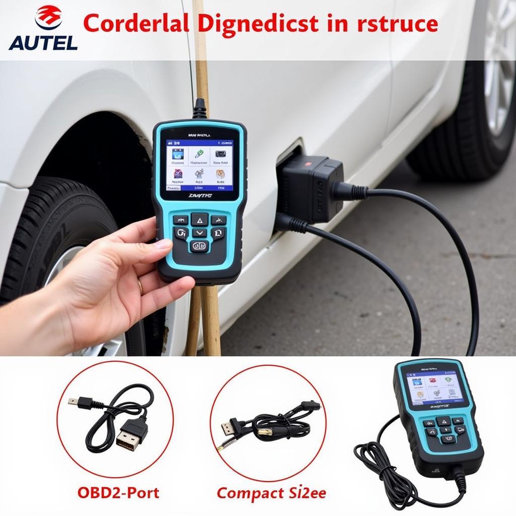 Autel ML619 Connected to OBD2 Port in a Vehicle