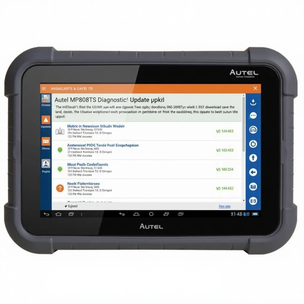 Autel MP808TS Software Update Screen