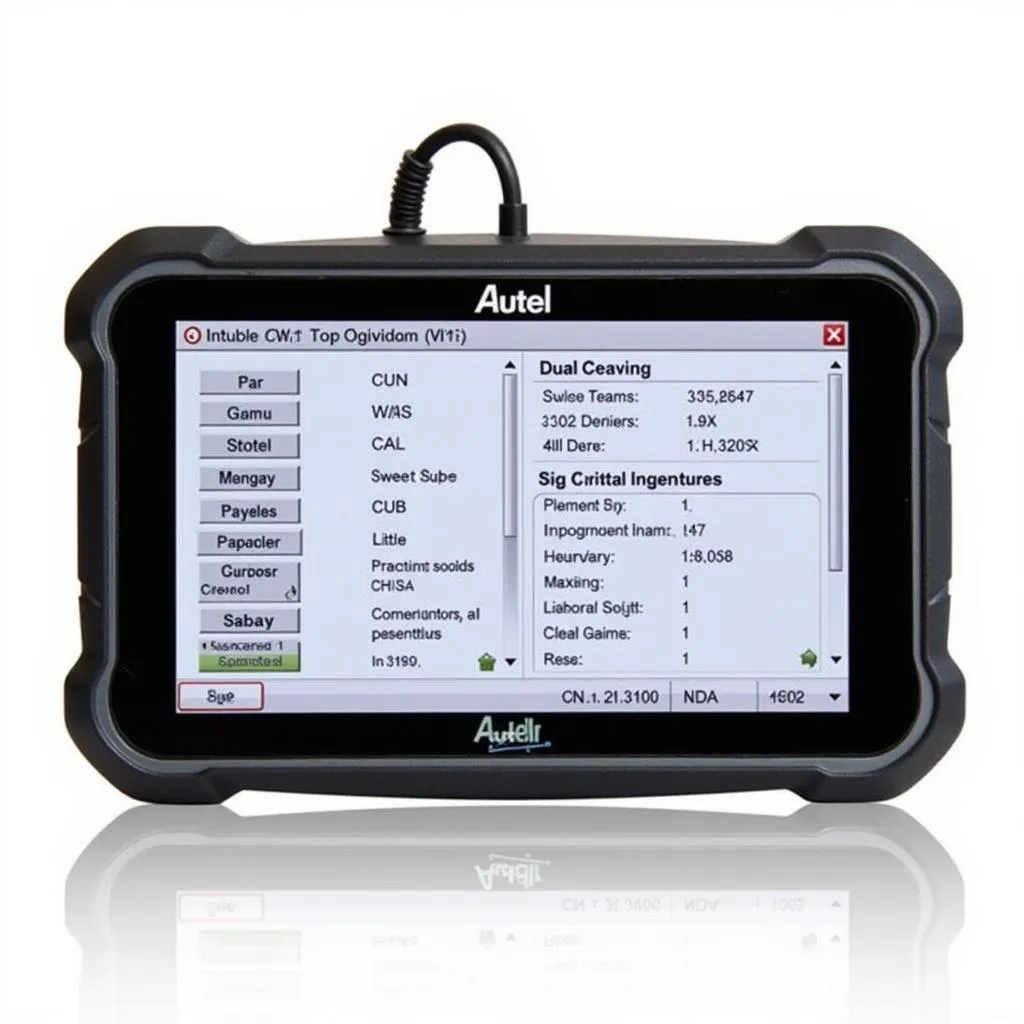 Autel MS300 CAN OBD-II Scan Tool displaying diagnostic information on its screen