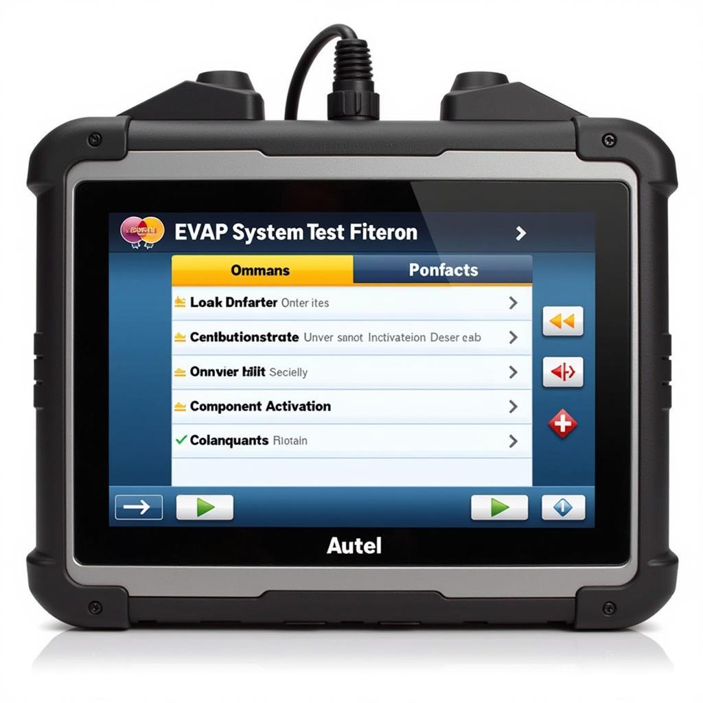 Autel MX808 EVAP System Test Screen