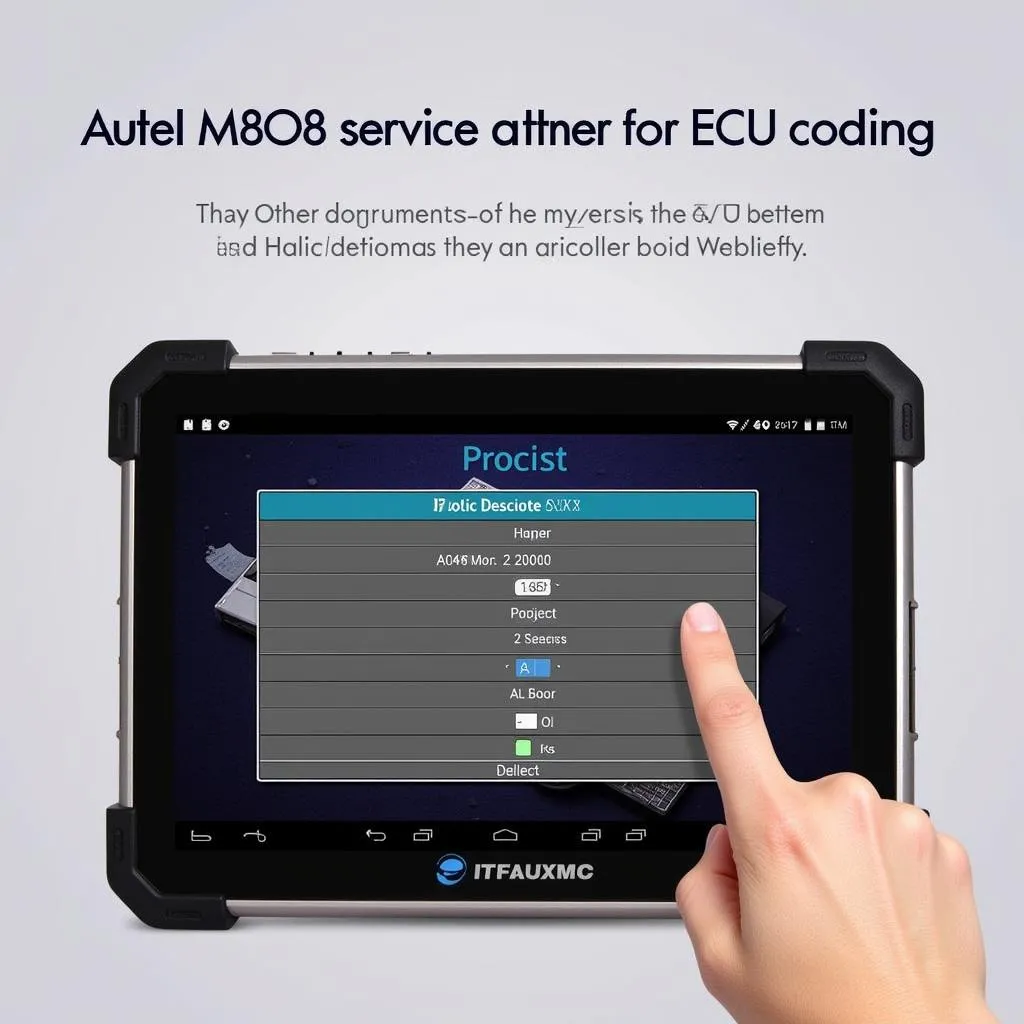 Autel MX808 Service Tablet being used for ECU Coding