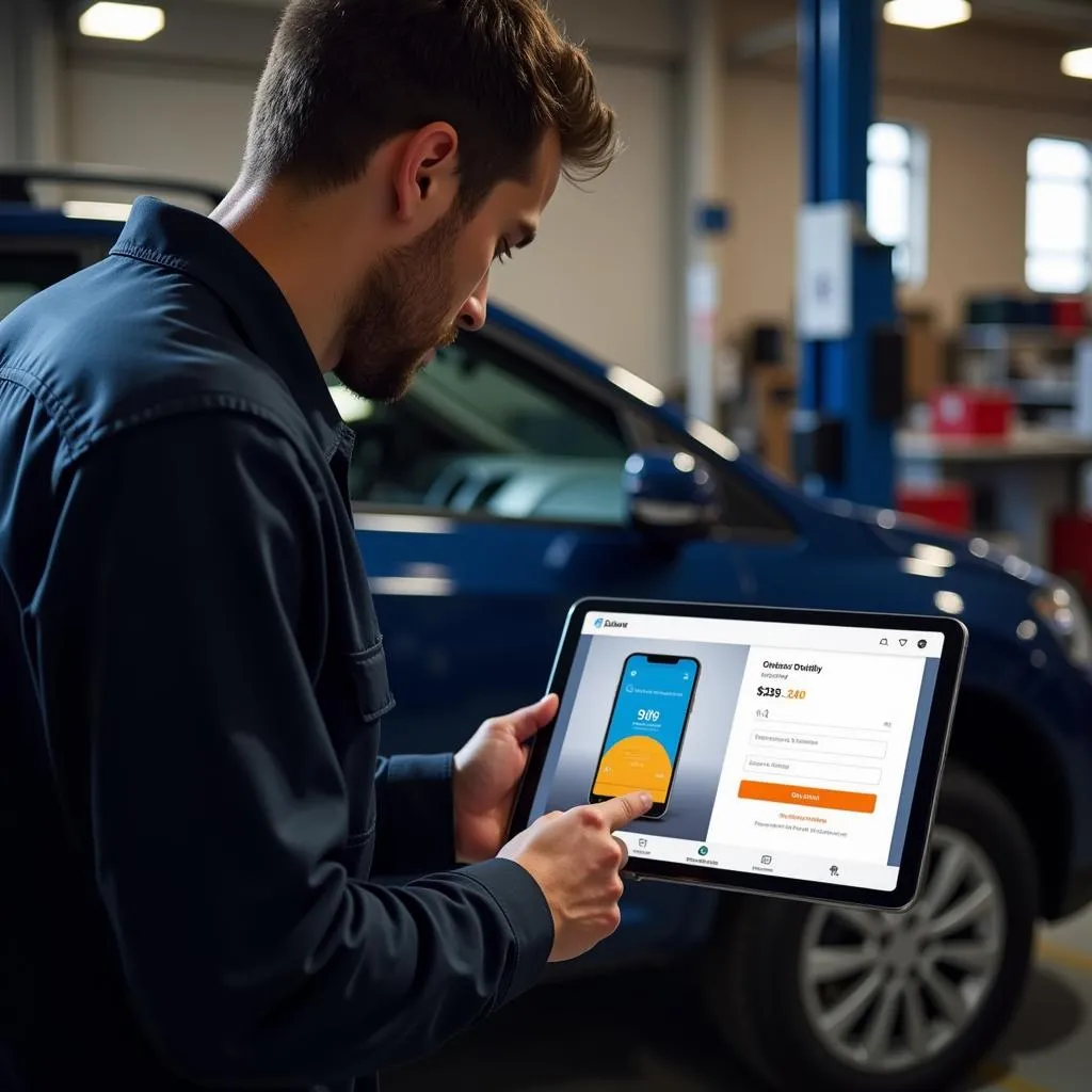 Mechanic using Autel online payment system