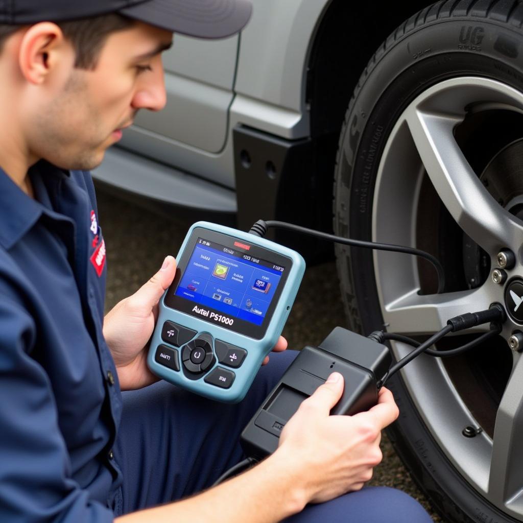 Autel PS100 in Use Diagnosing Car Electrical System