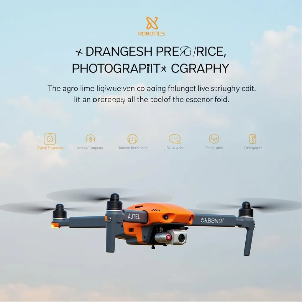 Autel Robotics Orange X-Star Drone in Flight