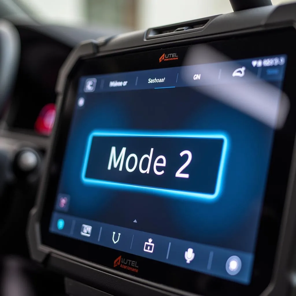 Autel Scan Tool Displaying Mode 2 on Dashboard