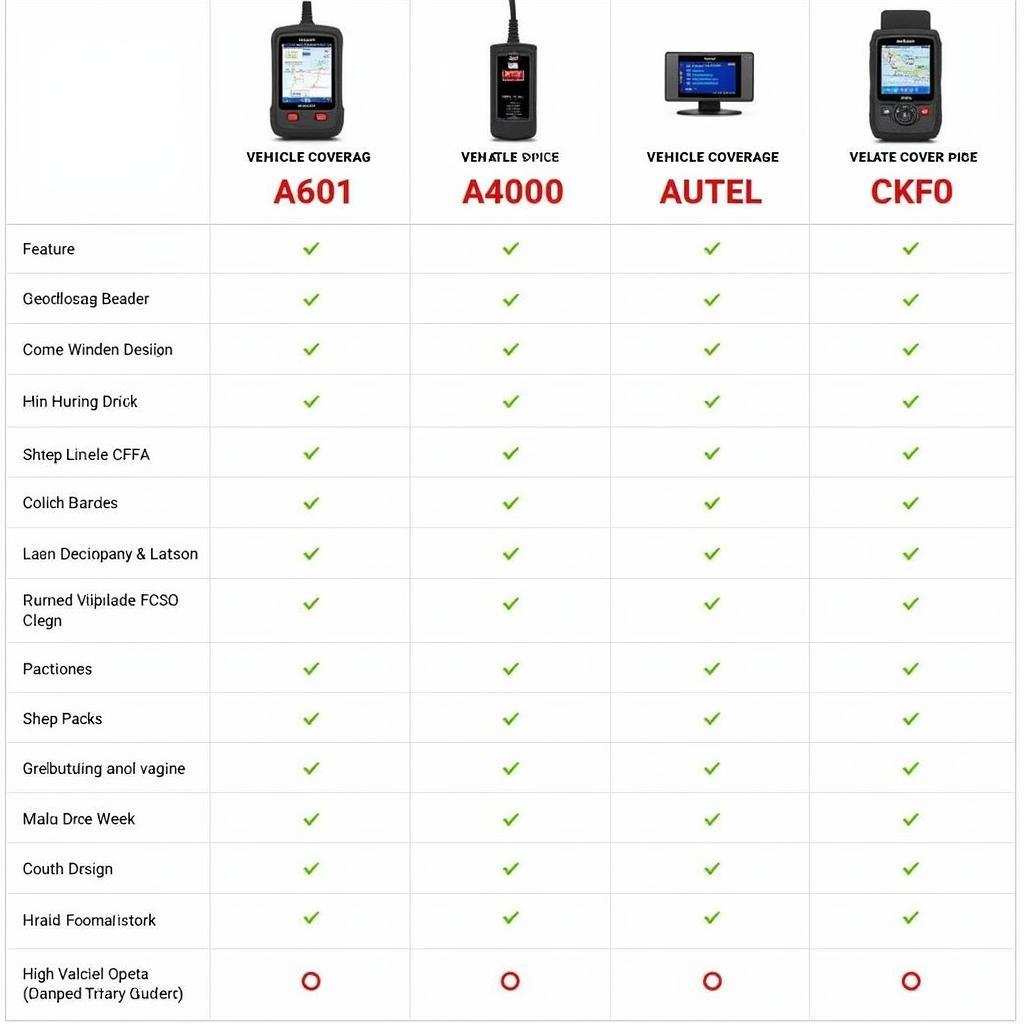 Comparison of Autel scanners