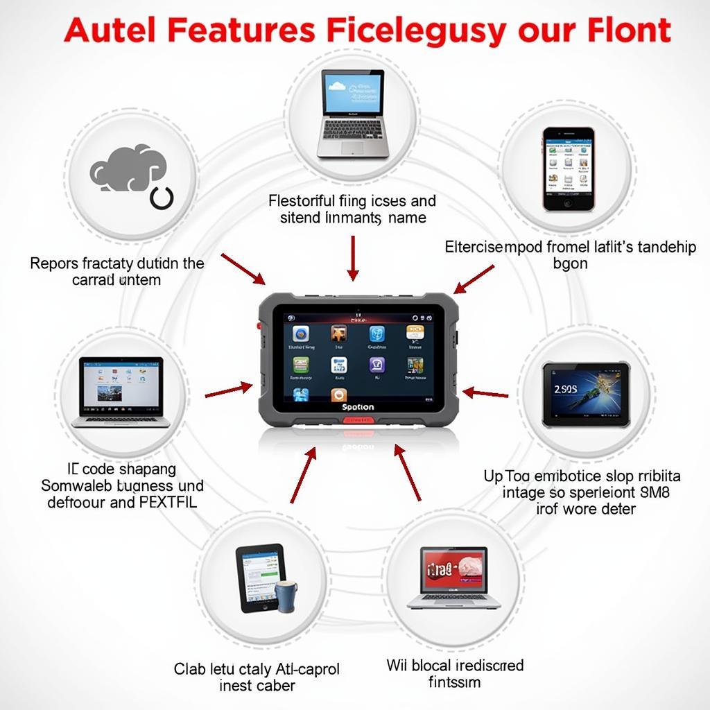 Autel scanner with features highlighted